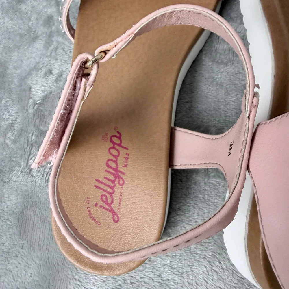 Jellypop Sandals Girls 3M Pink Embellished Pearl Sequin Strappy Comfort Platform